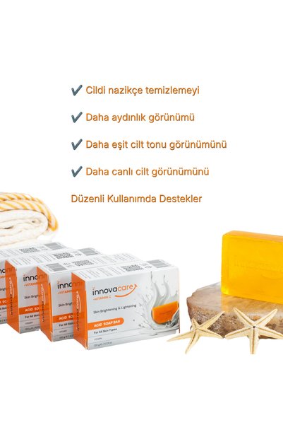 INNOVACARE Anti-Blemish Brightening Soap 1% Kojic Acid & Vitamin C - Anti-Darkening for Face, Underarms, Bikini Area 120 g