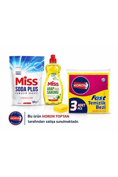 Miss Arap Sabunu 1000 ml Soda Plus 500 gr + HORON FAST 3 BEZ 1 ADET