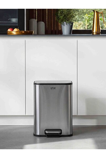 5FIVE Titan 5 L Metal Pedallı Çöp Kovası - Soft Close, Kolay Temizlik, Çıkarı...