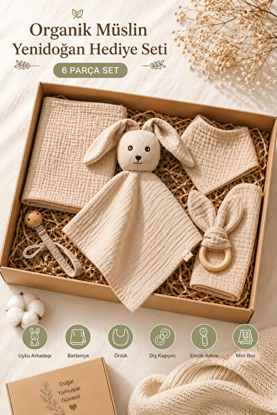 NOTA KİDS Organic Muslin Baby Gift Set – 100% Cotton Newborn Set (Gift Boxed)