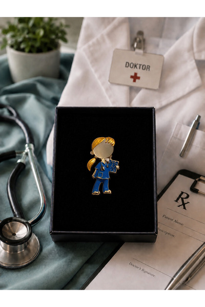 PULİNİN DÜKKANI Doktor Figürlü Broş – Sağlık Çalışanı Hemşire Doktor Hediyesi