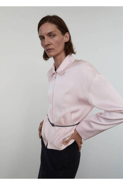 MANGO Woman Satinjacke mit Reißverschluss