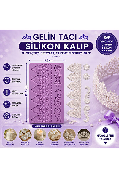Dr.Paste Silikon Kalıp Gelin Tacı Dantel
