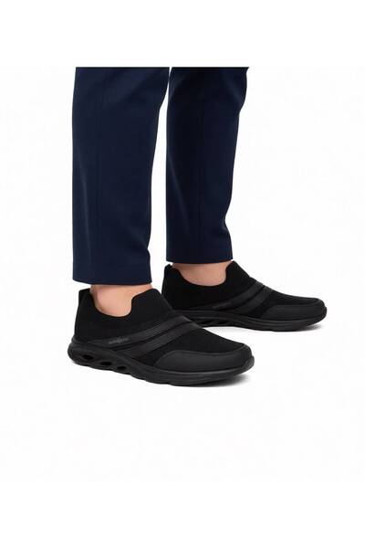 Wickers Men's Black Laceless Casual Walking Sports Shoes Lightweight Flexible...