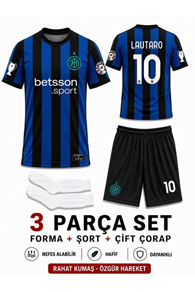 sonvadi Inter.Lautaro Martinez 2024/25 Yeni Sezon Çocuk Forma Takımı 4 Parça