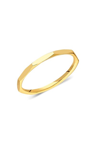 FasekGold Alyans Altın Yüzük - 14 Ayar Altın Nişan Söz İnce Minimal Alyans - ...