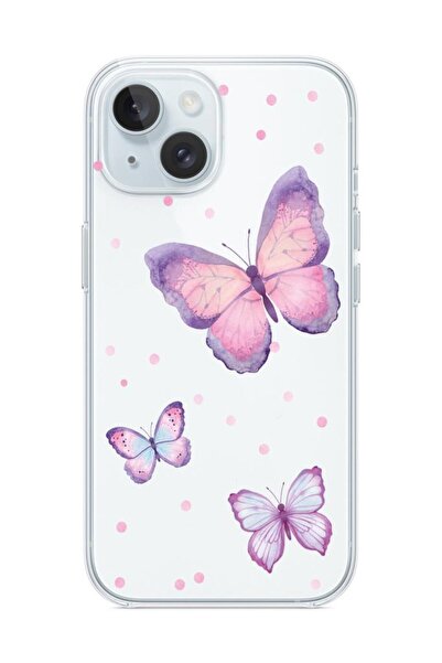 3GEN CASE İphone 15 Uyumlu Desenli Şeffaf Silikon Kılıf