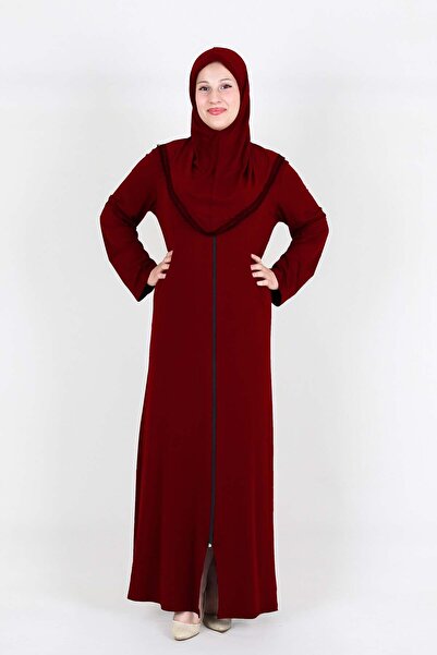 Nisrina Collection Selin Kapüşonlu Fermuarlı Pamuklu Penye Namaz Elbisesi