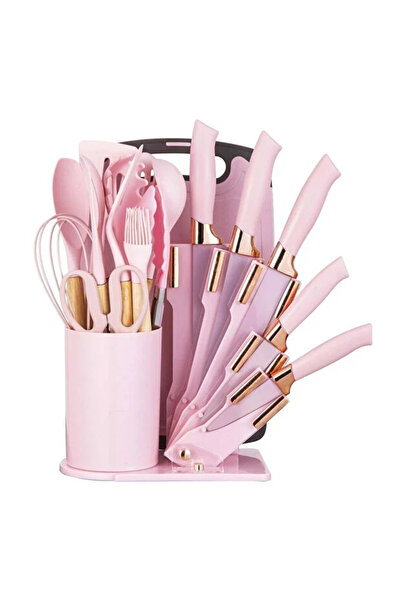 OSOOKE 19-Piece Kitchen Knife & Utensil Set with Cutting Board & Holder, Heat...