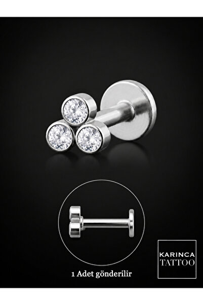 Karınca Piercing Üç Taşlı Piercing Flat Conch Forward Helix Kıkırdak Nostril ...