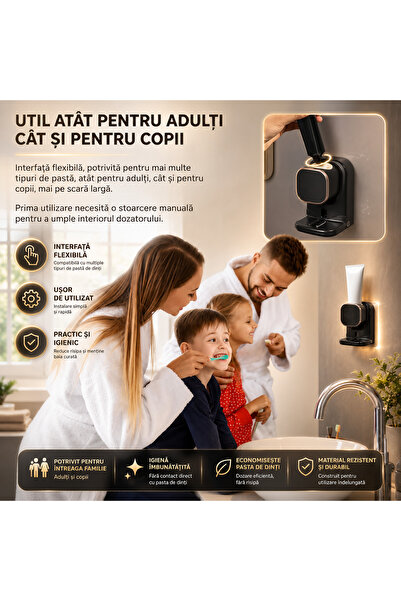 Sofia Concept Dozator automat de pastă de dinți, senzor, 1200 mAh, miez negru