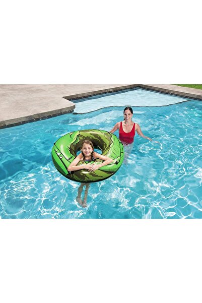 BESTWAY Jumbo İpli Simit - Şişme River Gator Simit - Timsah Desenli Deniz Sim...