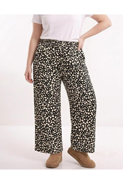 Orly More Large Size Women's Cotton Slim Pants with Elastic Waist
