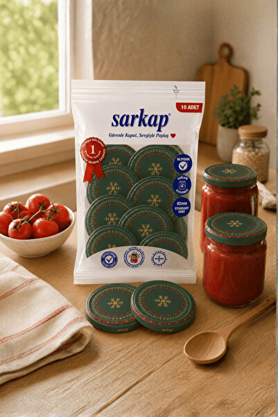Sarkap Hijyenik Paketli 10 Adet Kavanoz Kapağı – Wishes Yeşil – 82 mm