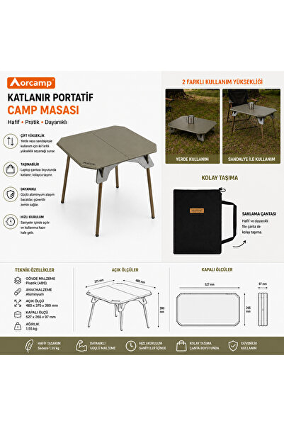 Orcamp Neo Kamp Masası Yeşil