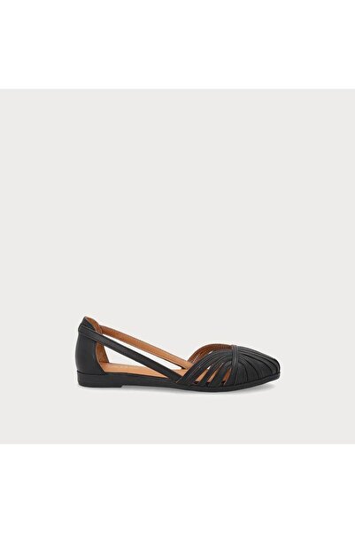 Frau Kadın / Kız Sandalet 03M4 LEATHER CAGED BALLET FLATS WITH THIN STRAPS