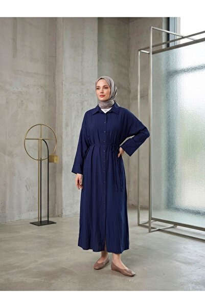 Foremia Pat Detail Dress-Navy Blue