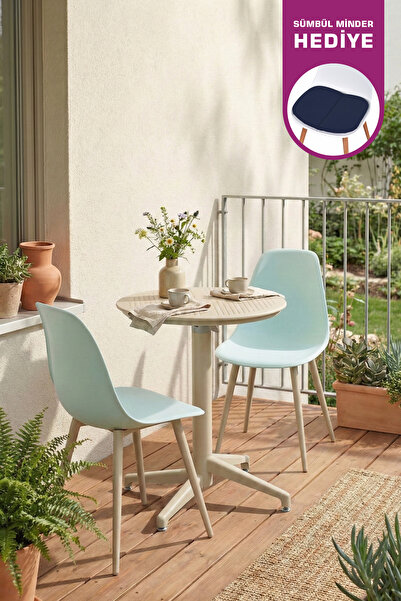VİLİNZE Tilia Plastik Bahçe Balkon Bistro Seti Katlanır Masa 60*60 cm