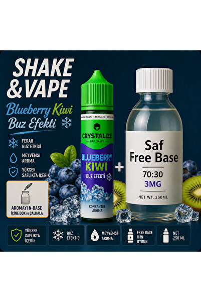 DIY Crystalize Blueberry Ice 30ML + 50MG Salt Base 250 ML KIT