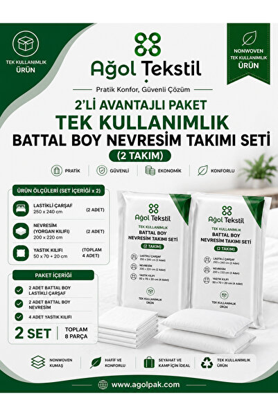 ağol tekstil Advantageous Pack of 2: Disposable King Size Set of Duvet Cover ...