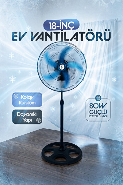 EN SİGA Vantilatör Güçlü 18" Sanayi Tip 4 Salınım 80W güçlü performansı ve da...