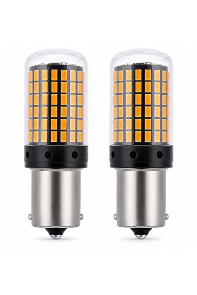 Ruan Set de 2 becuri de semnalizare auto cu LED-uri portocalii Canbus PY21W