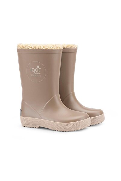 IGOR W10293 Splash Dk Borreguito Kürklü Yağmur Çizmesi Elmwood-Beige