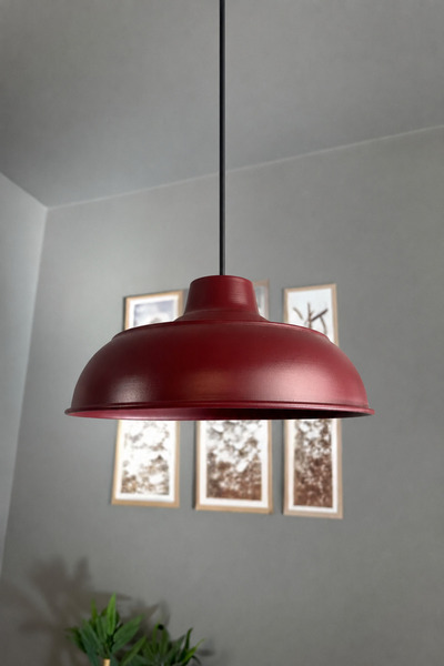 Bamyum Veluna Vişne Çürüğü Tekli Avize Retro Sarkıt Ofis Showroom Salon Mutfa...