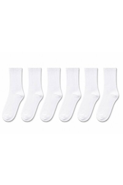 SOLDE SOCKS Solde 6-Pack White Tennis Socks Unisex Cotton Sports Socks 🤍 🧦