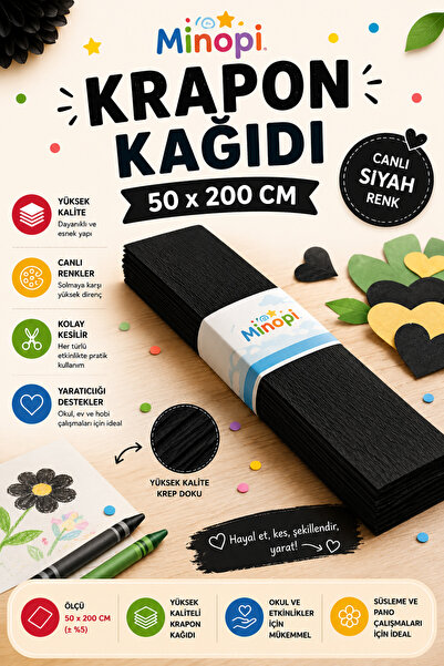 Minopi Black crapon paper 10-pack colorful craft paper school kindergarten de...