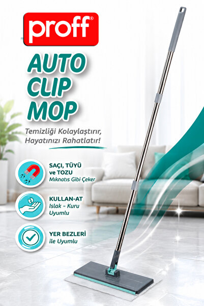 Proff Auto Clip Mop - Tüm Bezleri Kendi Alabilen Otomatik Temizlik Seti