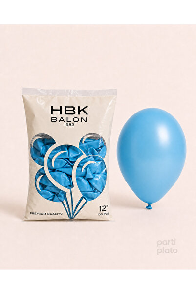 HBK Balon Pastel 12" Balon HBK Bebek Mavi 100'lü