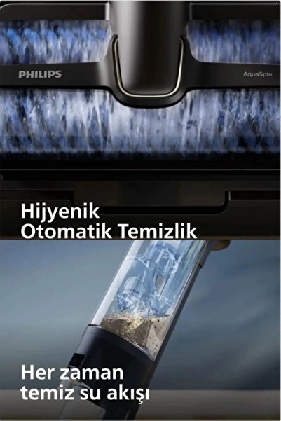 Philips Aqua Trio Serisi 3'ü 1 Arada Dikey Şarjlı Süpürge Siyah 9000