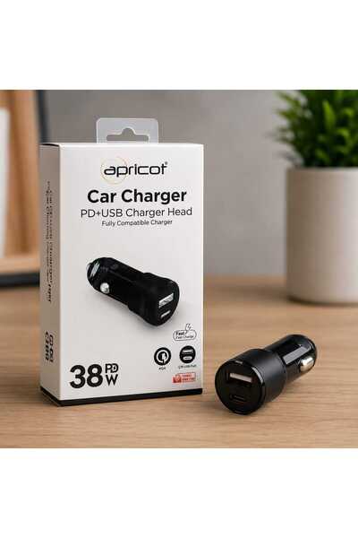 Genel Markalar Apricot Araç Şarj Cihazı 2 Port 38W PD + USB Apricot APC-CC38 ...