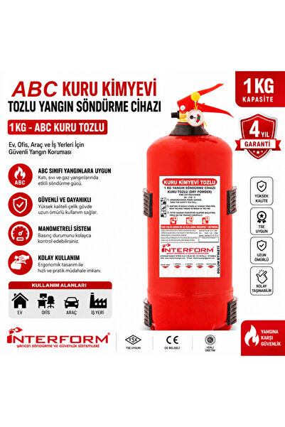 İNTERFORM 1 KG ABC KURU KİMYEVİ TOZLU YANGIN TÜPÜ