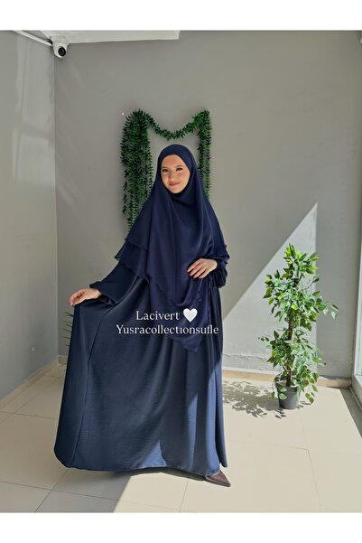 Yüsra Collection طقم فستان وأوشحة طويلة من أيروبين مكون من قطعتين