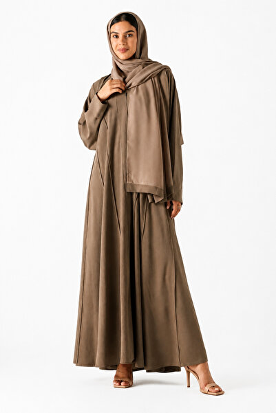 Azria Fashion عباءة كلاسيكية بتصميم انسيابي - لون بيج