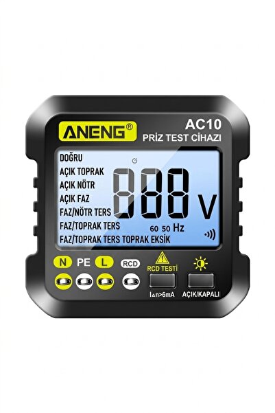 ANENG PRİZ VE SOKETLER İÇİN VOLTAJ VE KAÇAK AKIM TEST CİHAZI