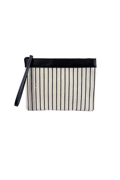 GLONDY Asia Canvas Striped Women's Portfolio & Clutch Handbag Black