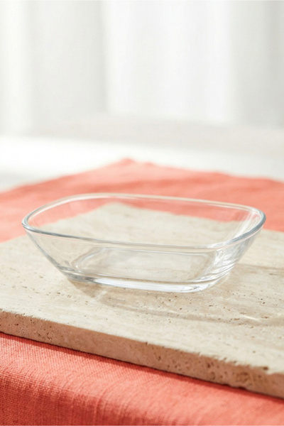 LAV Defne Glass Serving Plate Set of 2 Small Size 230 ml (Breakfast, Appetize...
