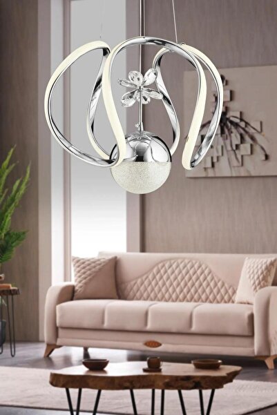 Luxira Aydınlatma Bigi Gümüş Üç Renk Lüx Ledli Modern Led Avize