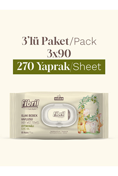 Fibril Naturalux Zeytinyağlı Islak Bebek Havlusu 3 Paket 270 Yaprak