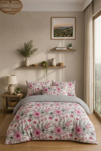 Loyal Home Orkide Double Cotton Duvet Cover Set |   4 Pieces |   Set with She...