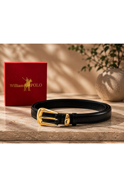 WilliamPolo WİLLİAMPOLO Full Grain De Koža staro crno žensko kopčano remen
