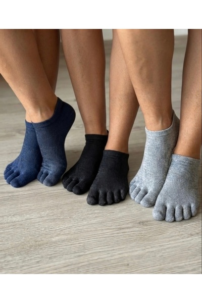 BY BNN SOCKS KADIN PARMAK PATİK KISA ÇORAP BAMBU 3 ÇİFT 3 RENK 36-40
