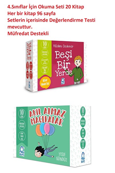 Mavi Kirpi 4. Sınıf Okuma Kitapları 2 Set Birarada 20 Kitap Sınavı Ekip Akıl ...