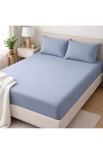 Clasy Blue Single Fitted Sheet - Minel 100X200