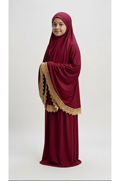 KanatGo طقم صلاة للفتيات – طقم عبادة من قطعتين مع غطاء رأس