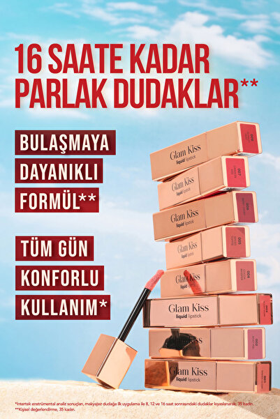 Flormar Glam Kiss Yüksek Pigmentli & Nemlendirici Cam Dudak Görünümlü Parlak Bitişli Ruj - 005 SPICED TOFFEE