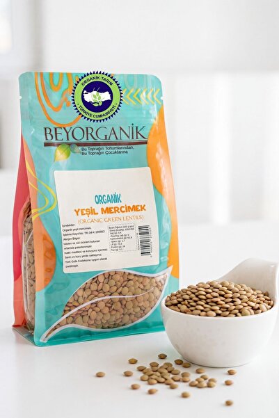 BEYORGANİK Organik Yeşil Mercimek 500gr (PESTİSİT VE AFLATOKSİN ANALİZLİ)